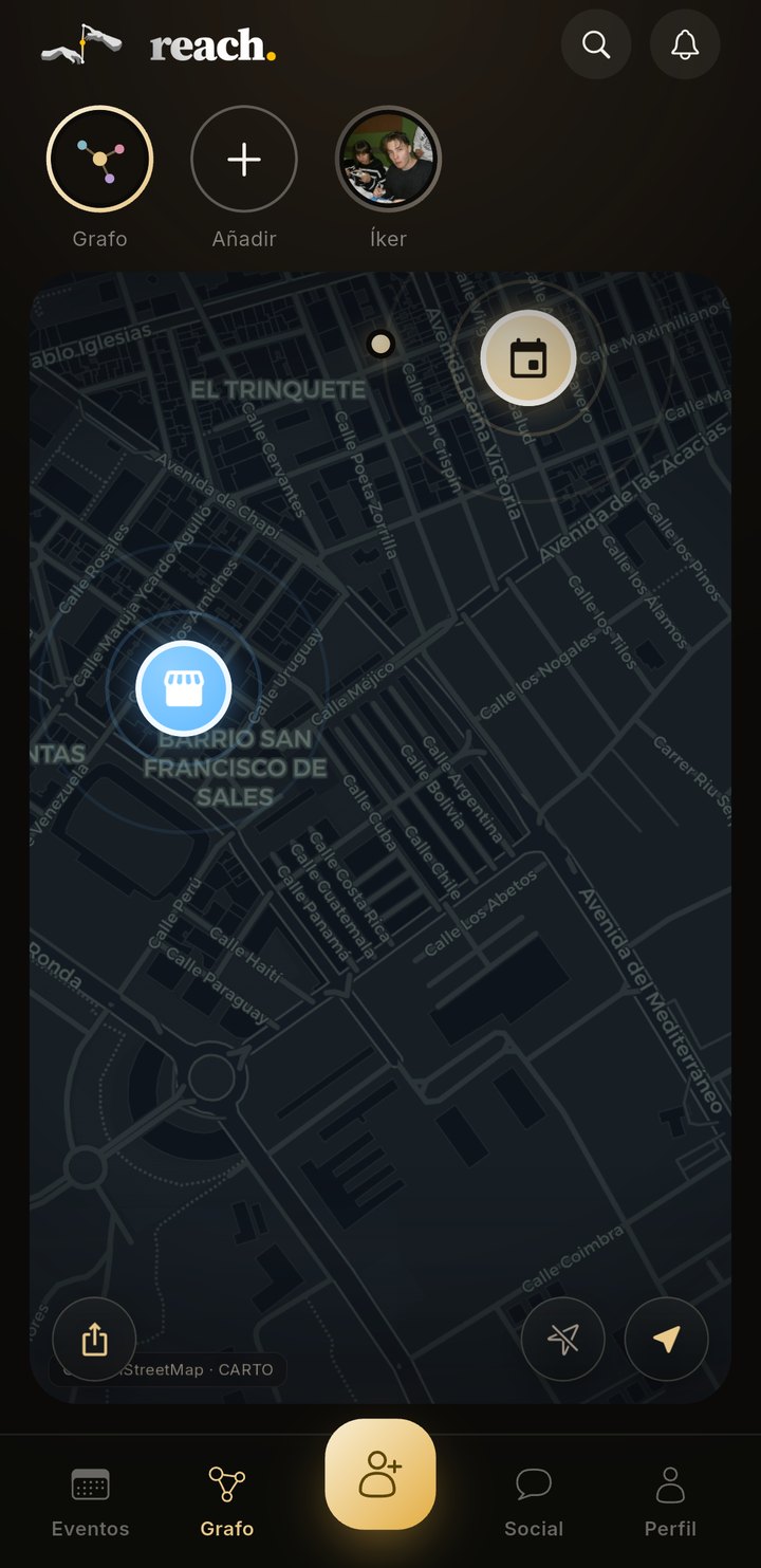Un evento en el mapa de reach
